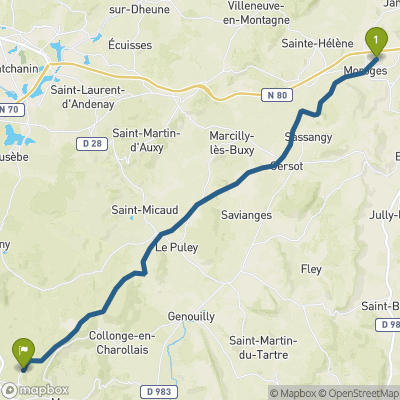 Carte du parcours Moroges