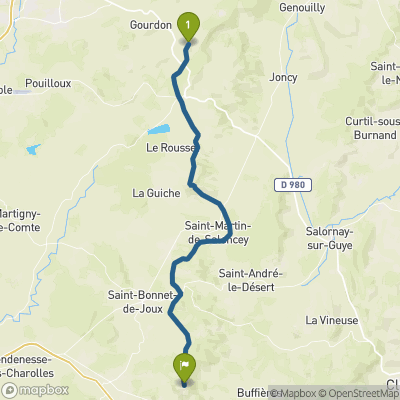 Carte du parcours Mont-St-Vincent