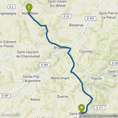 Carte du parcours Montrottier