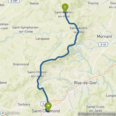 Carte du parcours St-Martin-en-Haut