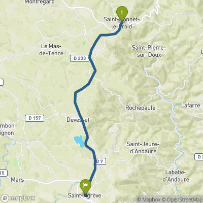 Carte du parcours St-Bonnet-le-Froid