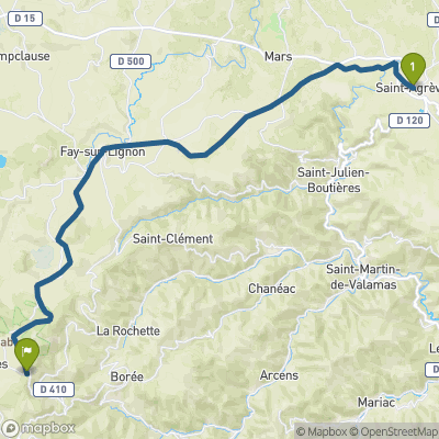 Carte du parcours St-Agrève