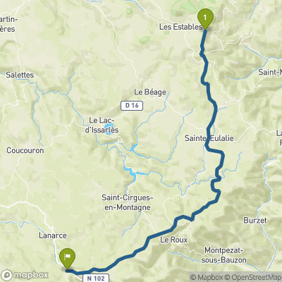Carte du parcours Les-Estables