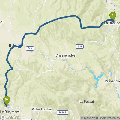 Carte du parcours La-Bastide-Puy-Laurent