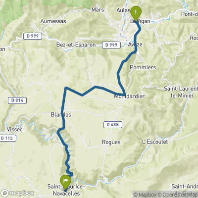 Carte du parcours Le Vigan