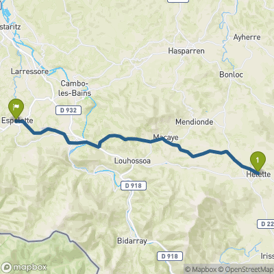 Carte du parcours Helette